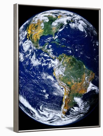 Full Earth Showing the Americas-Stocktrek Images-Framed Photographic Print