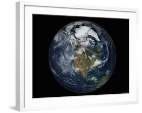 Full Earth View Showing North America-Stocktrek Images-Framed Photographic Print