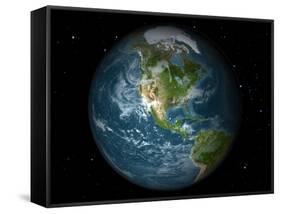 Full Earth View Showing North America-Stocktrek Images-Framed Stretched Canvas