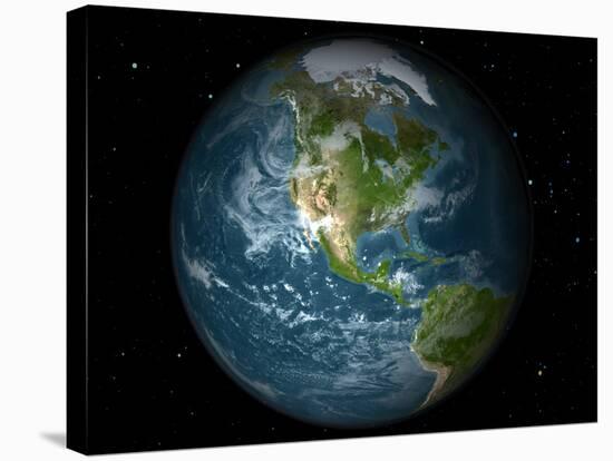 Full Earth View Showing North America-Stocktrek Images-Stretched Canvas