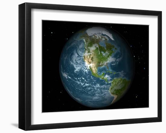 Full Earth View Showing North America-Stocktrek Images-Framed Premium Photographic Print