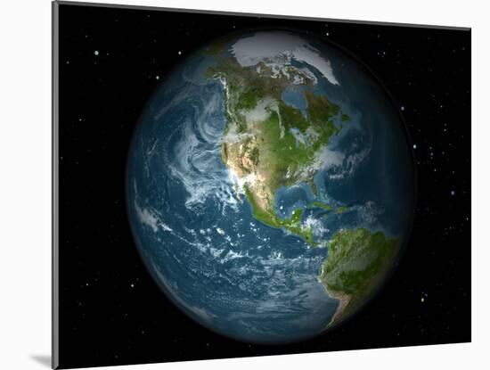 Full Earth View Showing North America-Stocktrek Images-Mounted Premium Photographic Print