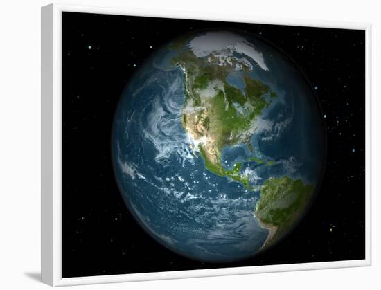 Full Earth View Showing North America-Stocktrek Images-Framed Photographic Print