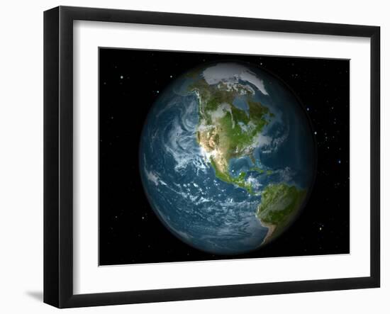 Full Earth View Showing North America-Stocktrek Images-Framed Photographic Print