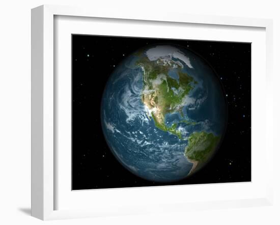 Full Earth View Showing North America-Stocktrek Images-Framed Photographic Print