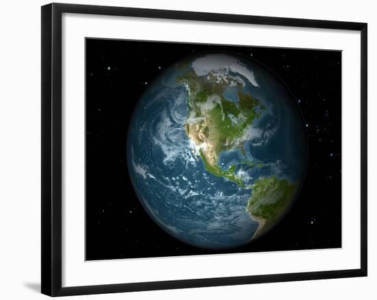 Full Earth View Showing North America-Stocktrek Images-Framed Photographic Print