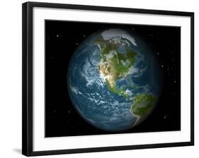 Full Earth View Showing North America-Stocktrek Images-Framed Photographic Print