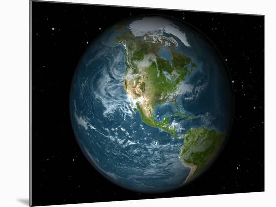 Full Earth View Showing North America-Stocktrek Images-Mounted Photographic Print