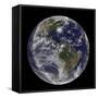 Full Earth with Hurricane Irene Visible on the United States East Coast-Stocktrek Images-Framed Stretched Canvas