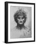 'Full Face of an Old Man Wearing a Wreath', c1480 (1945)-Leonardo Da Vinci-Framed Giclee Print