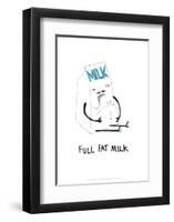 Full Fat Milk - Tom Cronin Doodles Cartoon Print-Tom Cronin-Framed Giclee Print