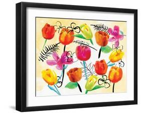 Full Floral Ink-OnRei-Framed Art Print