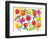 Full Floral Ink-OnRei-Framed Art Print