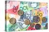 Full-Frame of Australian Notes and Coins-Robyn Mackenzie-Stretched Canvas