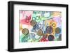 Full-Frame of Australian Notes and Coins-Robyn Mackenzie-Framed Photographic Print