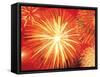 Full Frame of Exploding Fireworks-null-Framed Stretched Canvas