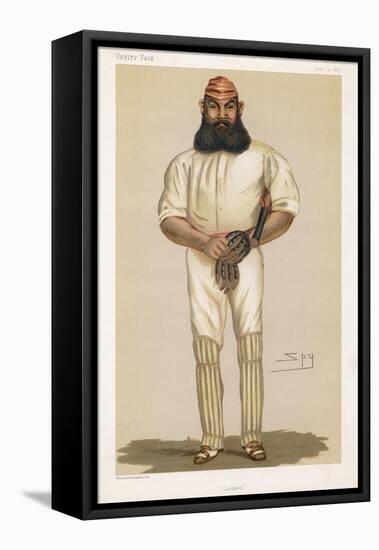 Full Length Illustration of W G Grace-Spy (Leslie M. Ward)-Framed Stretched Canvas