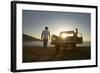 Full Length of Young Couple by Pick-Up Truck Parked on Beach-Nosnibor137-Framed Photographic Print