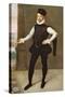 Full Length Portrait of a Gentleman in a Black Doublet-Francois Clouet-Stretched Canvas