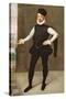 Full Length Portrait of a Gentleman in a Black Doublet-Francois Clouet-Stretched Canvas