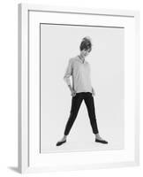 Full-Length Portrait of a Model in a Checked Shirt and Cropped Jeans, Posing for the Camera-null-Framed Photographic Print