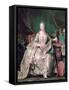 Full-Length Portrait of the Marquise De Pompadour (1721-176)-Maurice Quentin de La Tour-Framed Stretched Canvas