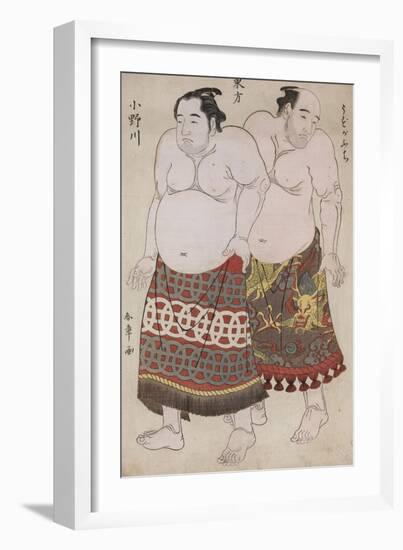 Full-Length Portraits of Wrestlers from the Eastern Group-Katsukawa Shunsho-Framed Giclee Print