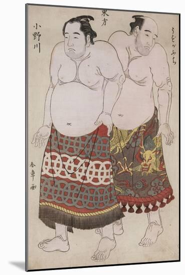 Full-Length Portraits of Wrestlers from the Eastern Group-Katsukawa Shunsho-Mounted Giclee Print