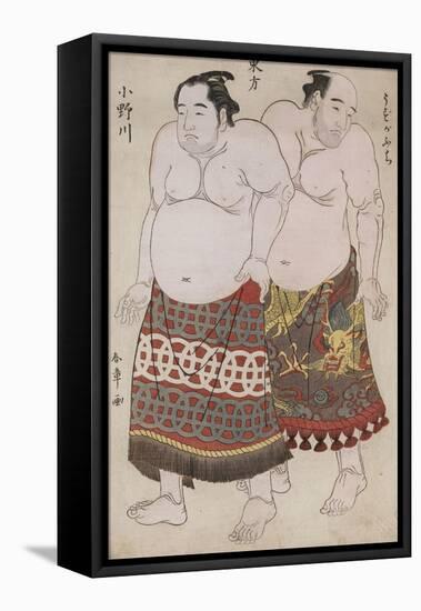 Full-Length Portraits of Wrestlers from the Eastern Group-Katsukawa Shunsho-Framed Stretched Canvas