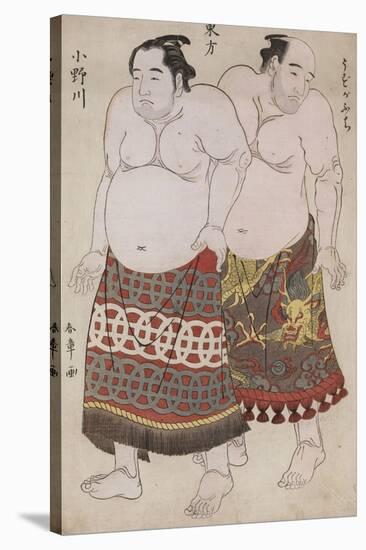 Full-Length Portraits of Wrestlers from the Eastern Group-Katsukawa Shunsho-Stretched Canvas