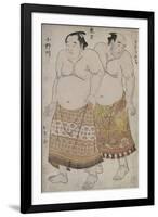 Full Length Portraits of Wrestlers of the Eastern Group, Depicting Uzugafuchi and Onagawa-Katsukawa Shunsho-Framed Giclee Print