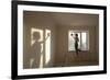 Full Length Rear View of Young Woman Cleaning Window in New Apartment-Nosnibor137-Framed Photographic Print