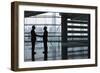 Full Length Side View of Businessmen Shaking Hands in Airport Terminal-Nosnibor137-Framed Photographic Print
