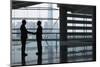 Full Length Side View of Businessmen Shaking Hands in Airport Terminal-Nosnibor137-Mounted Photographic Print