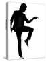 Full Length Silhouette Of A Young Man Dancer Dancing Funky Hip Hop R And B-OSTILL-Stretched Canvas