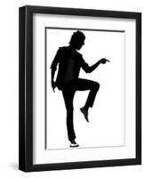 Full Length Silhouette Of A Young Man Dancer Dancing Funky Hip Hop R And B-OSTILL-Framed Art Print