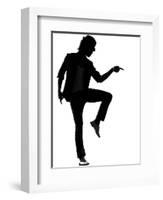 Full Length Silhouette Of A Young Man Dancer Dancing Funky Hip Hop R And B-OSTILL-Framed Art Print