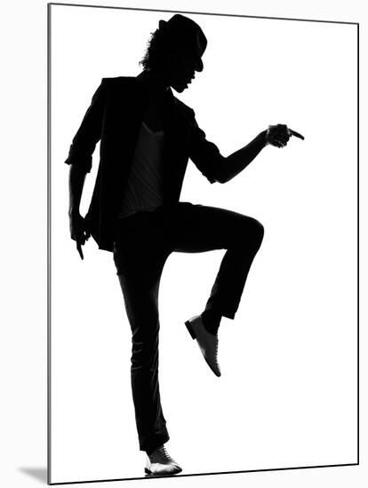 Full Length Silhouette Of A Young Man Dancer Dancing Funky Hip Hop R And B-OSTILL-Mounted Art Print