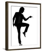 Full Length Silhouette Of A Young Man Dancer Dancing Funky Hip Hop R And B-OSTILL-Framed Art Print