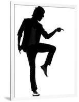 Full Length Silhouette Of A Young Man Dancer Dancing Funky Hip Hop R And B-OSTILL-Framed Art Print