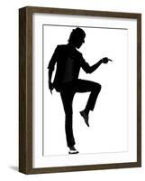 Full Length Silhouette Of A Young Man Dancer Dancing Funky Hip Hop R And B-OSTILL-Framed Art Print