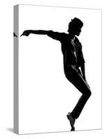 Full Length Silhouette Of A Young Man Dancer Dancing Funky Hip Hop R And B-OSTILL-Stretched Canvas