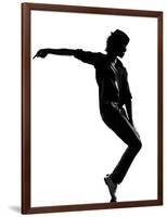 Full Length Silhouette Of A Young Man Dancer Dancing Funky Hip Hop R And B-OSTILL-Framed Art Print