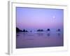 Full moon above seastacks, Olympic National Park, Washington, USA-Charles Gurche-Framed Photographic Print