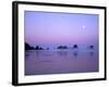 Full moon above seastacks, Olympic National Park, Washington, USA-Charles Gurche-Framed Photographic Print