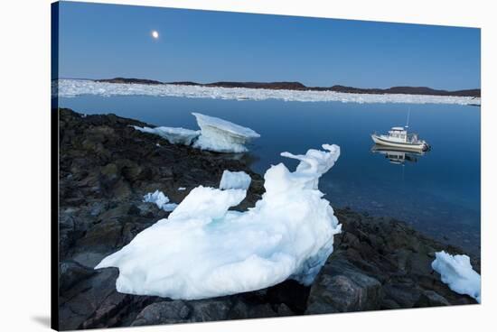 Full Moon and Iceberg, Repulse Bay, Nunavut Territory, Canada-Paul Souders-Stretched Canvas