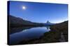 Full Moon and Matterhorn Illuminated for the 150th Anniversary of the First Ascent, Swiss Alps-Roberto Moiola-Stretched Canvas