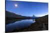 Full Moon and Matterhorn Illuminated for the 150th Anniversary of the First Ascent, Swiss Alps-Roberto Moiola-Stretched Canvas