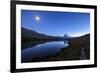 Full Moon and Matterhorn Illuminated for the 150th Anniversary of the First Ascent, Swiss Alps-Roberto Moiola-Framed Photographic Print