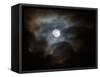 Full Moon and Passing Clouds at Night-Adam Jones-Framed Stretched Canvas